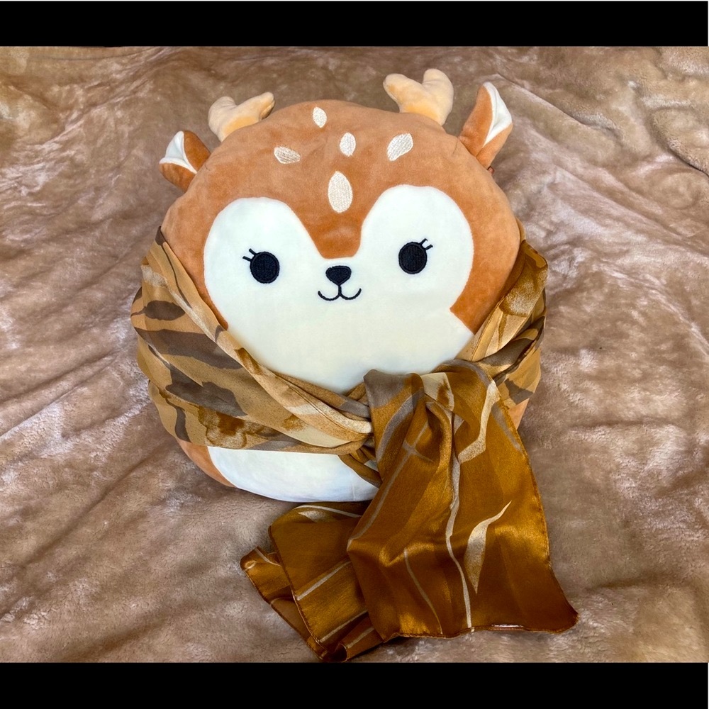 3/$15 - Golden tan and gray floral scarf
